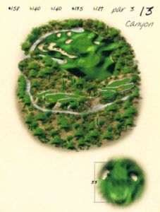Ventana Canyon Golf Hole 13 Overview Map - Canyon Course