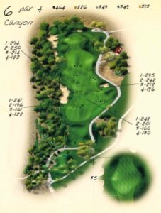 Ventana Canyon Golf Hole 6 Overview Map - Canyon Course