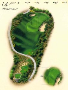 Ventana Canyon Golf Hole 14 Overview Map - Mountain Course