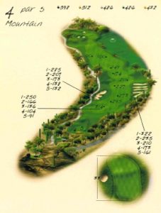 Ventana Canyon Golf Hole 4 Overview Map - Mountain Course